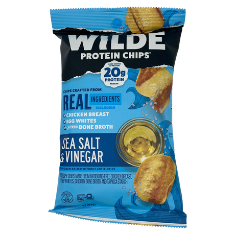 Wilde Chicken Chips - Sea Salt & Vinegar / One Bag (2.25 oz)