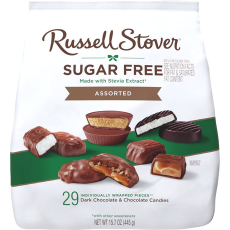 Russell Stover Sugar Free Chocolate Candies - Assorted 5 Flavor Mix / One Bag