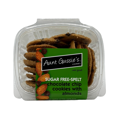 Galletas de espelta sin azúcar de la tía Gussie - Pepitas de chocolate con almendras / 7 oz