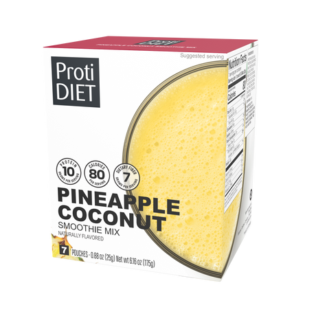 Proti Diet Préparation pour Smoothie Protéiné, Ananas Coco, 7 Sachets - Lot de 1