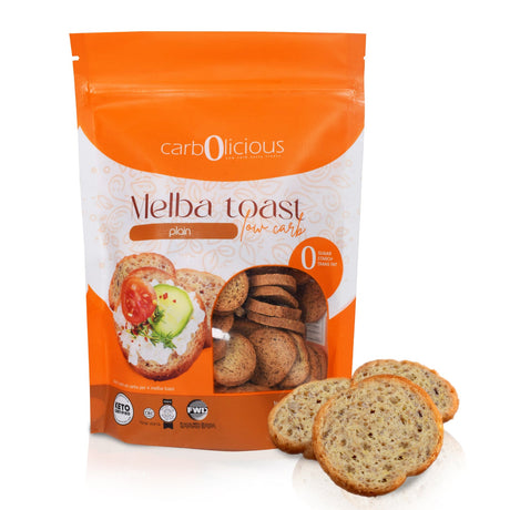 Melba Toast Faible en Glucides Carbolicious - Simple / Un sac