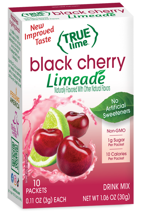 Mezcla para bebidas True Lime True Citrus - 10 paquetes / Limonada de cereza negra