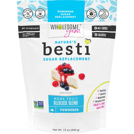 Wholesome Yum Besti Endulzante en Polvo de Fruta del Monje y Alulosa - 340 g