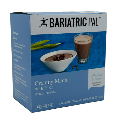BariatricPal Pouding et boisson fouettée protéinés 15 g - Moka crémeux avec fibres - Un pack