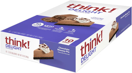 Think! Barres protéinées céto Délice - 10 barres / Tarte à la mousse au chocolat