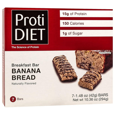 Barres-déjeuner Proti Diet, saveur Pain aux bananes, 7 barres