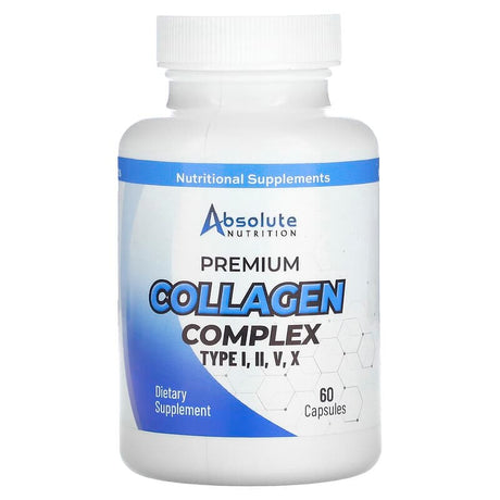 Absolute Nutrition Complejo de colágeno prémium Tipo I, II, V y X, 60 unidades