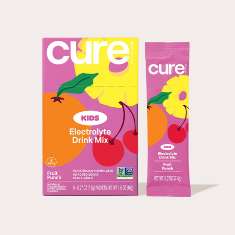 Cure Kids Hydration Electrolyte Drink Mix - Fruit Punch (CLEARANCE: Best by August 01, 2026)