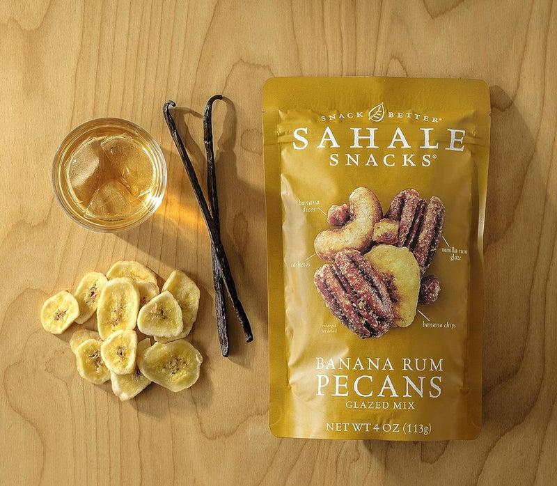 Sahale Snacks Banana Rum Pecans Glazed Mix 4oz Bag