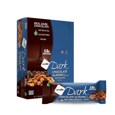 NuGo Dark Bars, 12 Bars - Chocolate Almond with Sea Salt