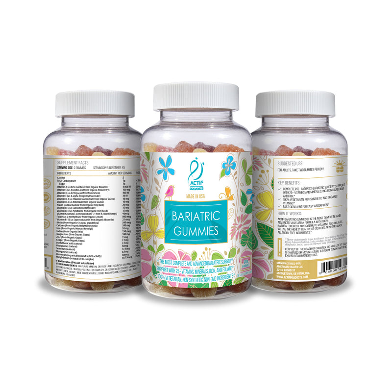 Actif Organic Bariatric Gummies with 25 Organic Vitamins & Minerals