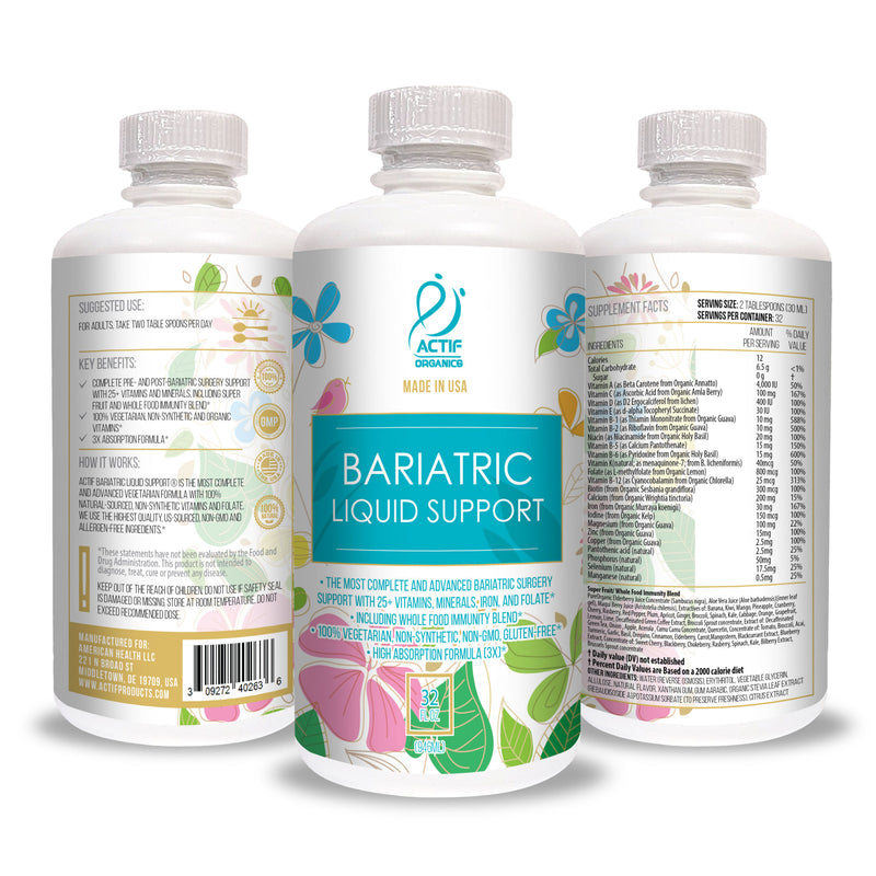 Actif Organic Bariatric Liquid Support with 25+ Organic Vitamins & Minerals