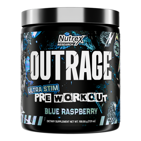 Nutrex Outrage Ultra Stim Pre-Work Out, 30 Servings - Blue Raspberry (198.66g)