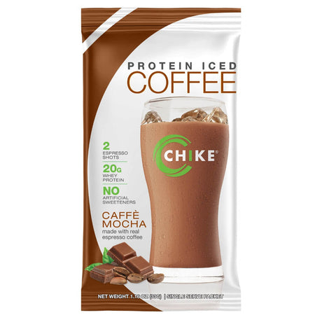 Chike Nutrition Café Glacé Hyperprotéiné Naturel Sachets Individuels - Caffè Mocha / Paquet unique