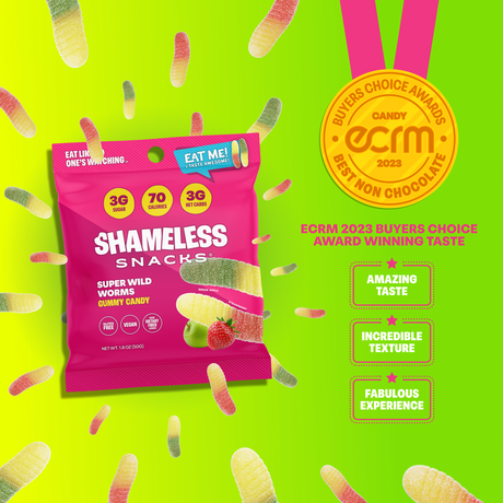 Bonbons Gélifiés Shameless Snacks - Super Vers Sauvages - Un sac