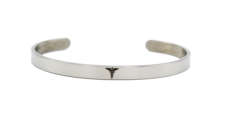 Bracelet d'alerte médicale en acier inoxydable pour chirurgie gastrique par BariatricPal - Argent
