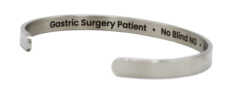 Gastric Surgery Stainless Steel Medical Alert Bracelet Cuff by BariatricPal
