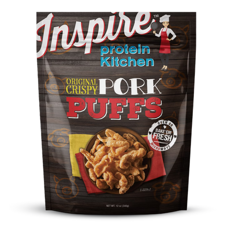 Inspire Protein Pork Puffs – Oven or Microwave for Fresh-Baked Crunch