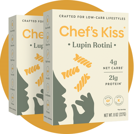 Pâtes Lupin Le Baiser du Chef - Rotinis à faible teneur en glucides, 227 g