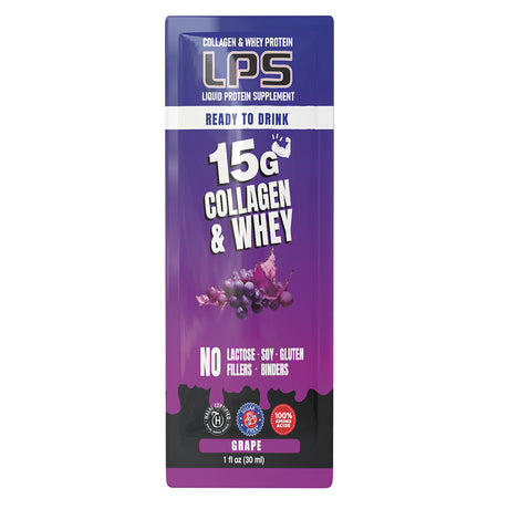 LPS® Protéine liquide de collagène et de lactosérum sans sucre de Nutritional Designs, sachets de 28 g - Raisin / Paquet individuel