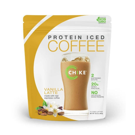 Chike Nutrition Café Helado Natural con Alto Contenido Proteico, Bolsa de 14 Porciones - Latte de vainilla, 462,1 g