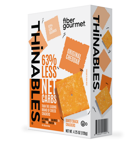 Fiber Gourmet Thinables Baked Snack Crackers, 4.25 oz - Original Cheddar