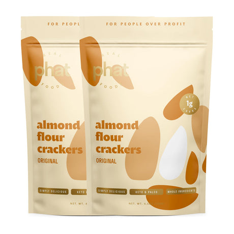 Craquelins à la farine d'amande de Real Phat Foods (128 g) - Originale / Un sac