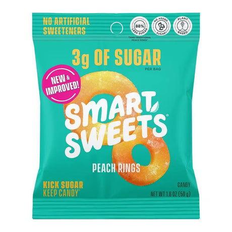 Smart Sweets Aros de Melocotón 50g (1.8 oz) - Bolsa individual