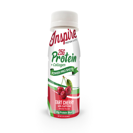 Inspire 25g Whey & Collagen Complete Protein Power Shots - Tart Cherry with Caffeine