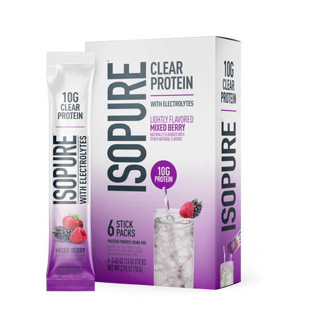Isopure Clear Protein Stick Packs, 6 stick pack - Mixed Berry