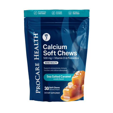 ProCare Santé Chewy Calcium 500mg - Caramel Fleur de Sel - 30 unités