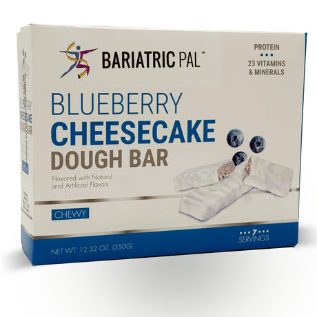Barres Pâtissières Hyperprotéinées BariatricPal - Cheesecake aux Myrtilles - Une boîte