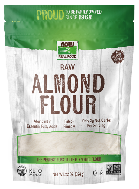 NOW Harina de Almendras, sin blanquear, cruda - 22 oz. (624 g)