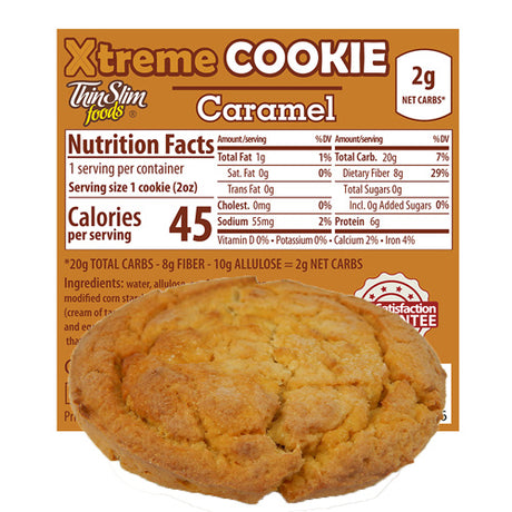 ThinSlim Foods Xtreme Cookies - Paquete de 6 / Caramelo