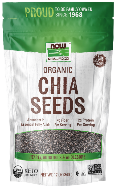 Graines de chia NOW, biologiques 340 g