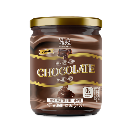 Salsa de Chocolate ChocZero sin azúcar añadido para postres, 340 g