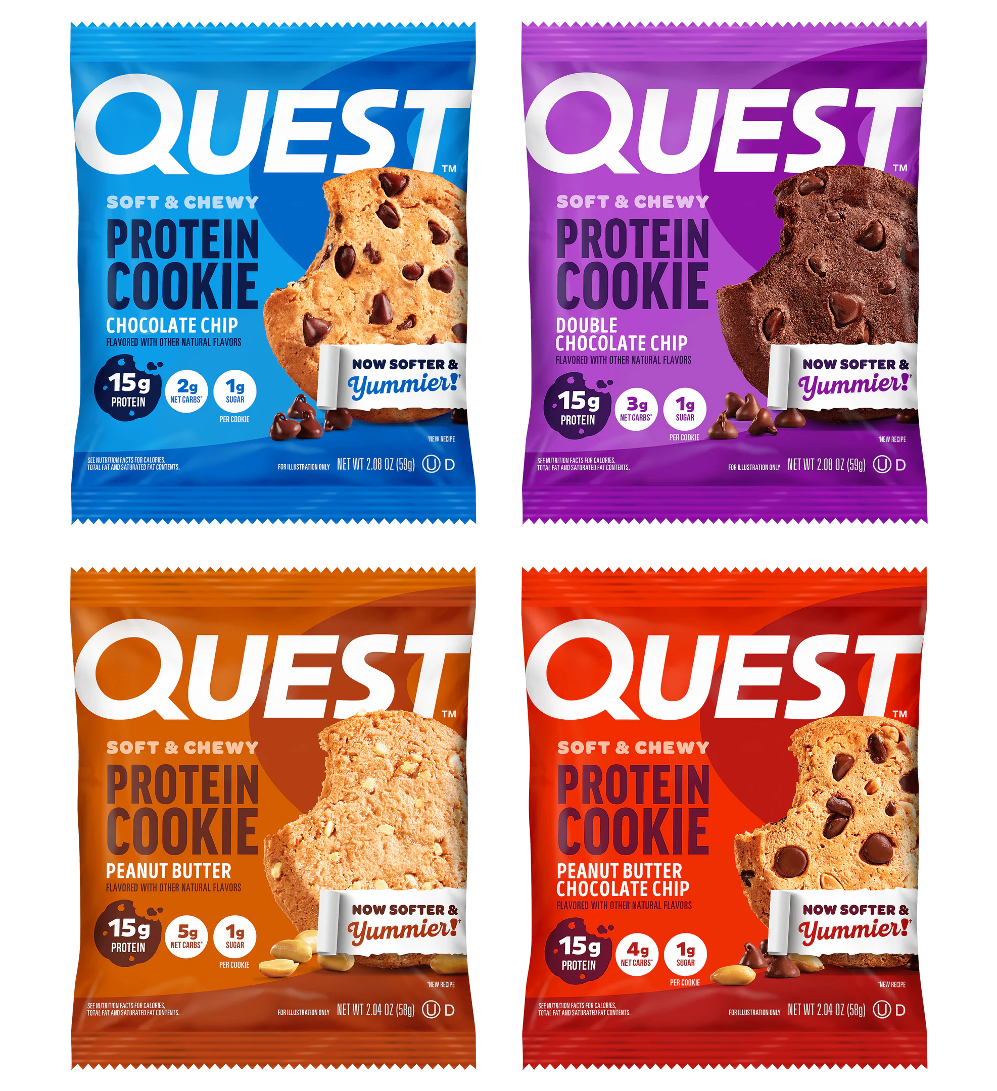 Quest Nutrition Quest Protein Cookie - 4-Flavor Variety Pack by