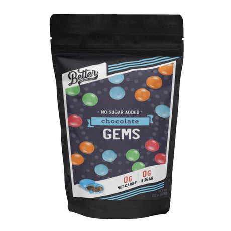 Better Than Good Foods Gemas de chocolate sin azúcar añadido, 2 oz