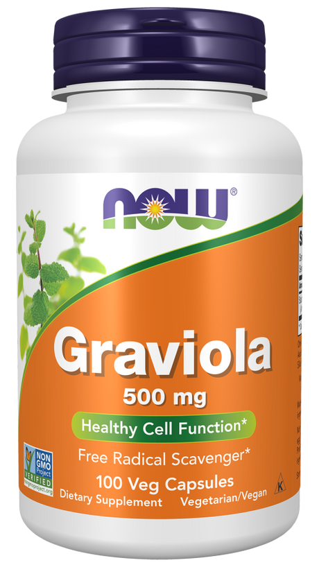 NOW Graviola 500 mg, 100 Veg Capsules