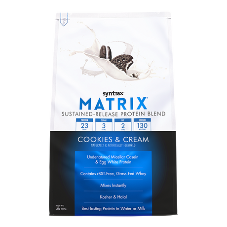 Mélange de protéines à libération prolongée Syntrax Matrix - Biscuits et crème / 2 livres