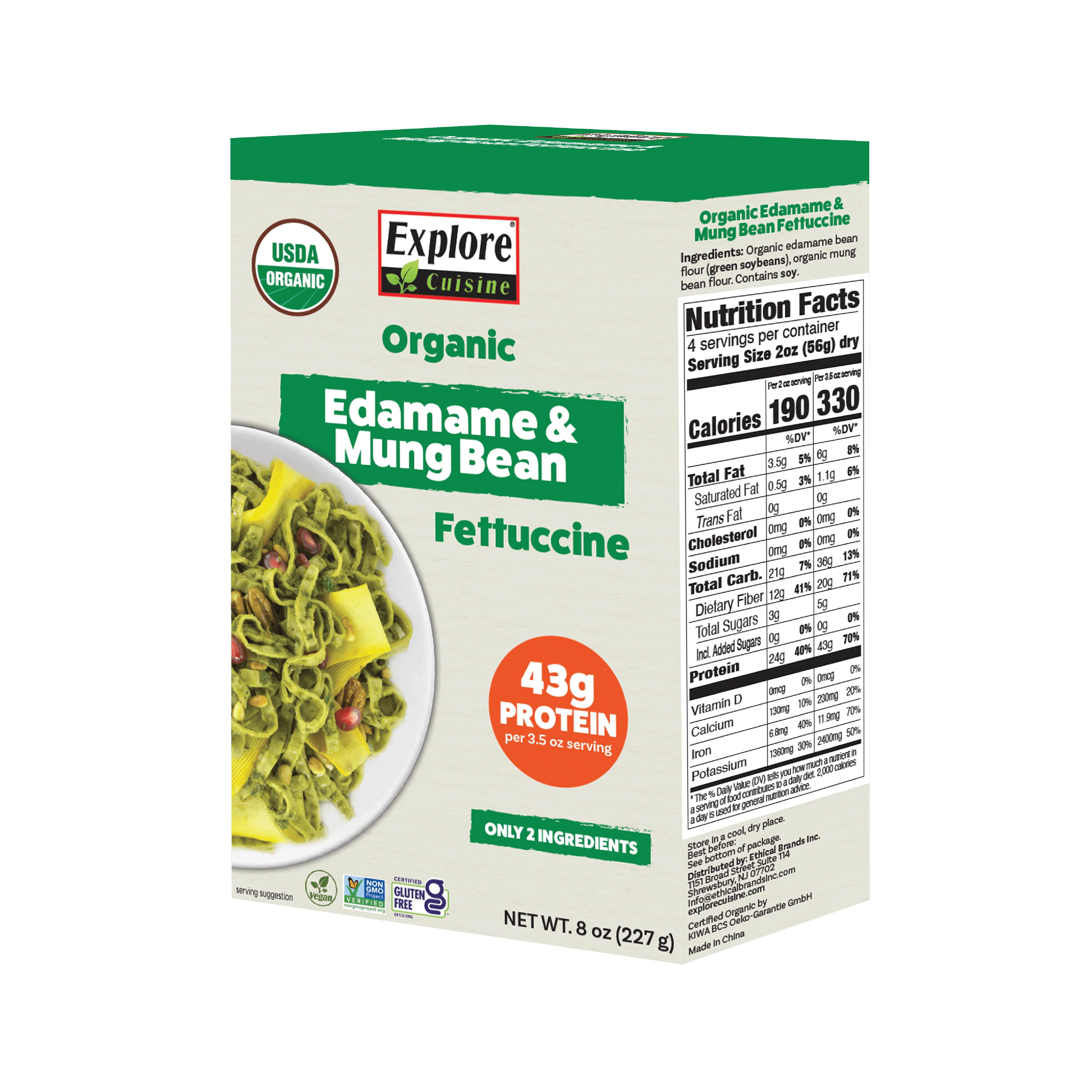 Explore Cuisine Organic Edamame & Mung Bean Fettuccine 8 oz. (227g