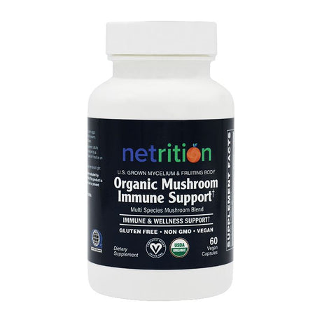 Cápsula de apoyo inmunitario con hongos de Netrition: nuestro escudo todo en uno para la excelencia inmunitaria