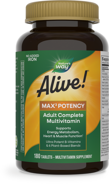 Nature's Way Alive! Max 3 Potency Multivitamin - No Iron Added / 180 Tablets
