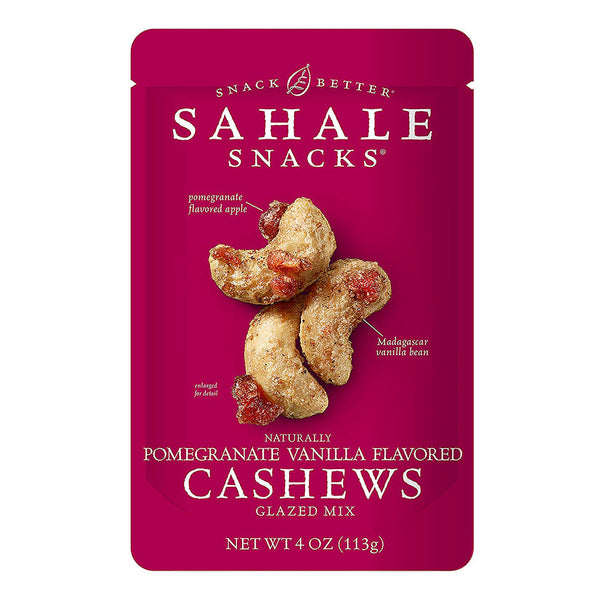 Sahale Snacks Pomegranate Vanilla Flavored Cashews Glazed Mix 4oz Bag