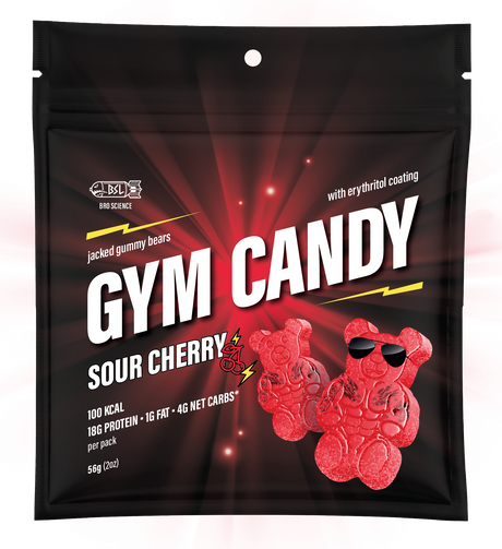Gain Gummies Gym Candy - Protein Gummy Bears, 2oz - Sour Cherry