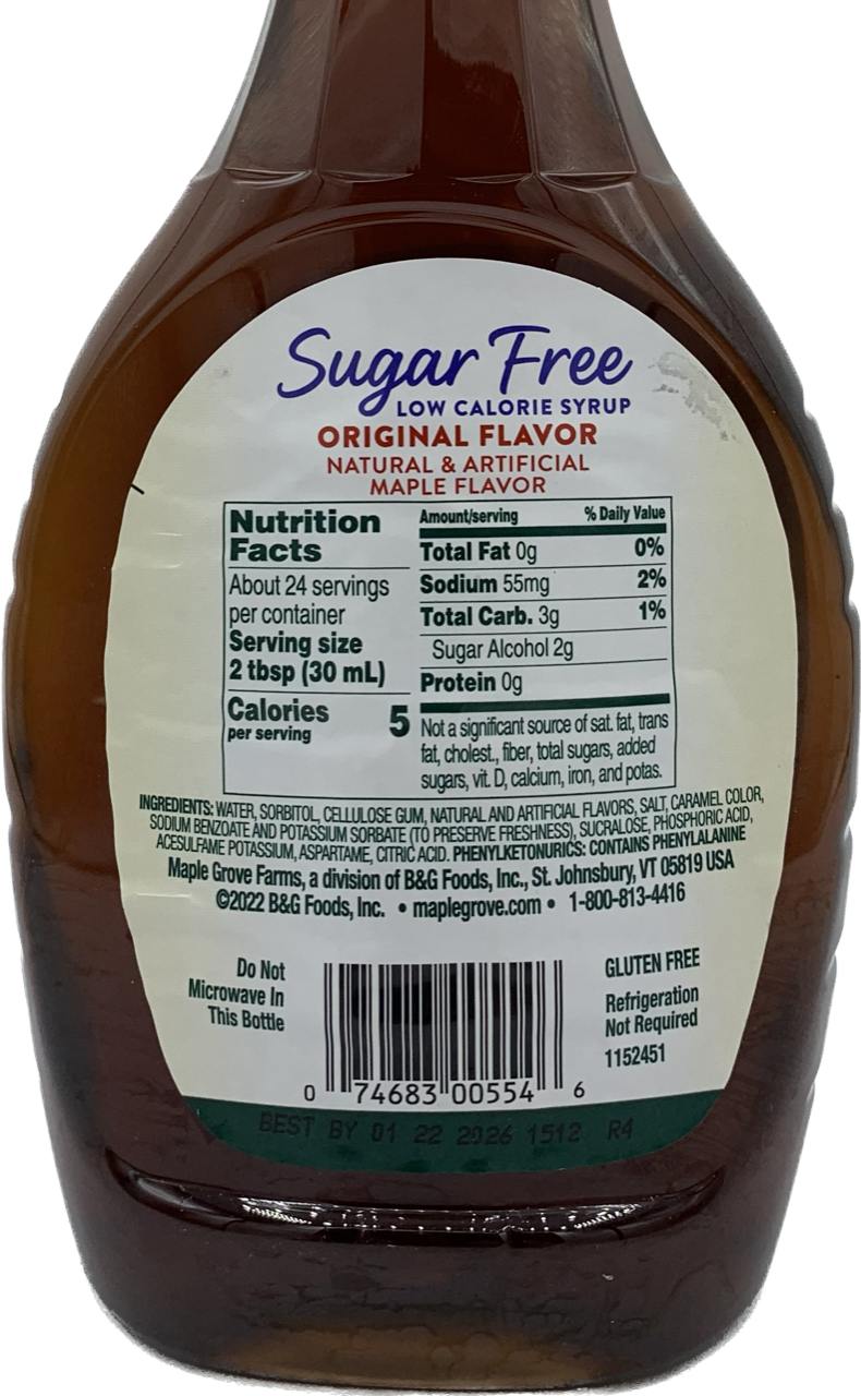 Maple Grove Farms Sugar-free Syrup