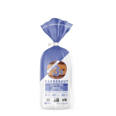 Bagels Carbonaut sans gluten faibles en glucides - Citron Myrtille / Un paquet (5 bagels)