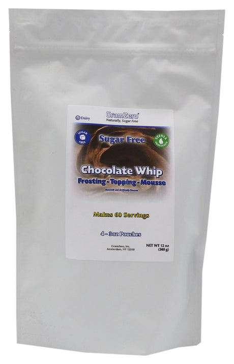 Mezcla para Glaseado/Cobertura/Mousse sin Azúcar Endulzada con Estevia GramZero - 4 sobres / Mousse de chocolate
