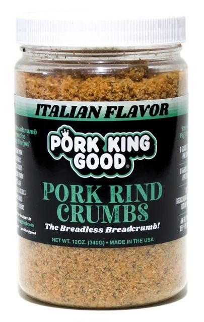 Pork King Good Pork Rind Crumbs 3 pack (12 oz jars) - Unseasoned Crumbs 