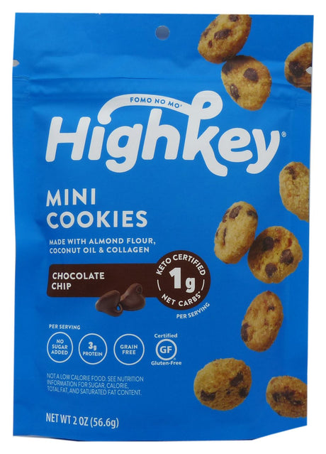Mini-biscuits céto HighKey Snacks - Pépites de chocolat / Un paquet (57 g)